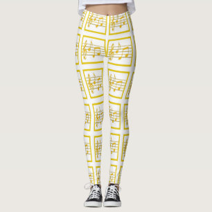 Leggings Cuadrados musicales con marco dorado