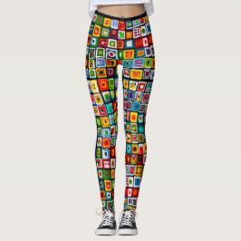 Leggings Cuadrados pintados Boho Mosaic