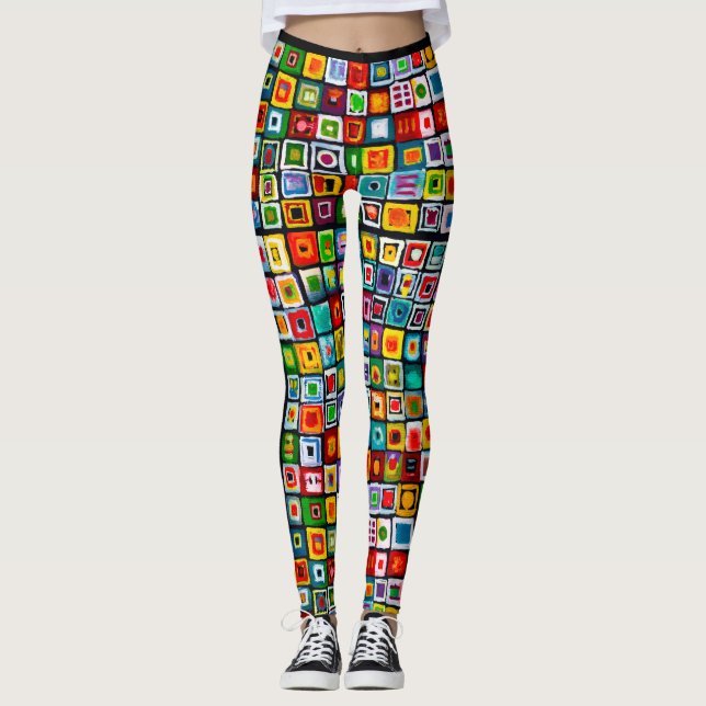 Leggings Cuadrados pintados Boho Mosaic (Anverso)