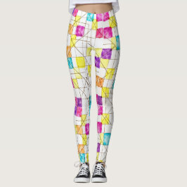 Leggings Cuadrados, Rectángulos, Diamantes Patrón sin Marea