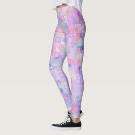 Leggings Cuadrados rosa y púrpura