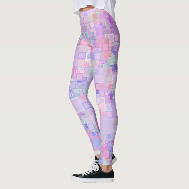 Leggings Cuadrados rosa y púrpura (Izquierda)