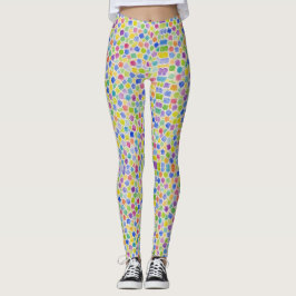 Leggings Cuadrados Triángulos Patrón de mosaicos hexagonale