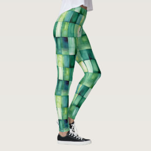 Leggings Cuadrados verdes pintados