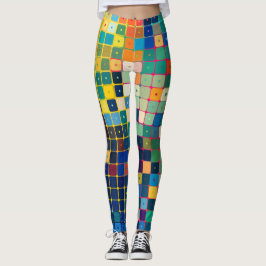 Leggings Cuadrícula de cuadrados pequeños y coloridos con p
