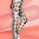 Leggings Cuadrícula de fotos difusa diagonal con 6 fotos<br><div class="desc">Una impresión con fotos por todas las leggings personalizadas. El patrón diagonal crea un patrón maximalista que es divertido y loco. El fondo entre cada foto es blanco pero se puede cambiar en el área de diseño avanzado. Usa tus fotos o fotos favoritas para hacer un toque divertido para compartir...</div>