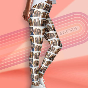 Leggings Cuadrícula fotográfica escalonada con 6 fotos