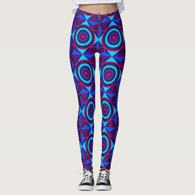 Leggings Cuadrícula futurista Kaleidoscopio (Anverso)