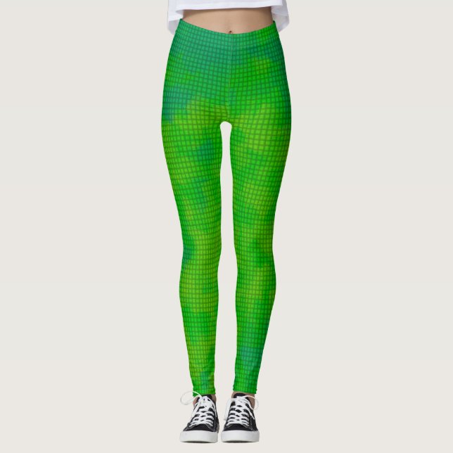 Leggings Cuadrícula verde (Anverso)