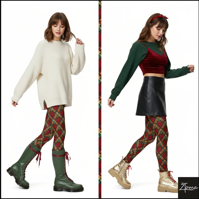 Leggings Cuadro Escocés Argyle Tradicional Rojo Verde (Subido por el creador)