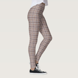 Leggings Cuadro Gris Rosa Patrón Clásico
