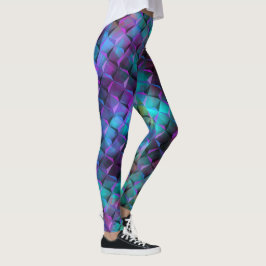 Leggings Cuadros 3D manchados de lilo azul a rosado o trián