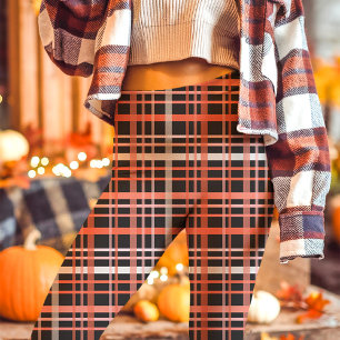 Leggings Cuadros atrevidos de rosa, naranja y negro de otoñ