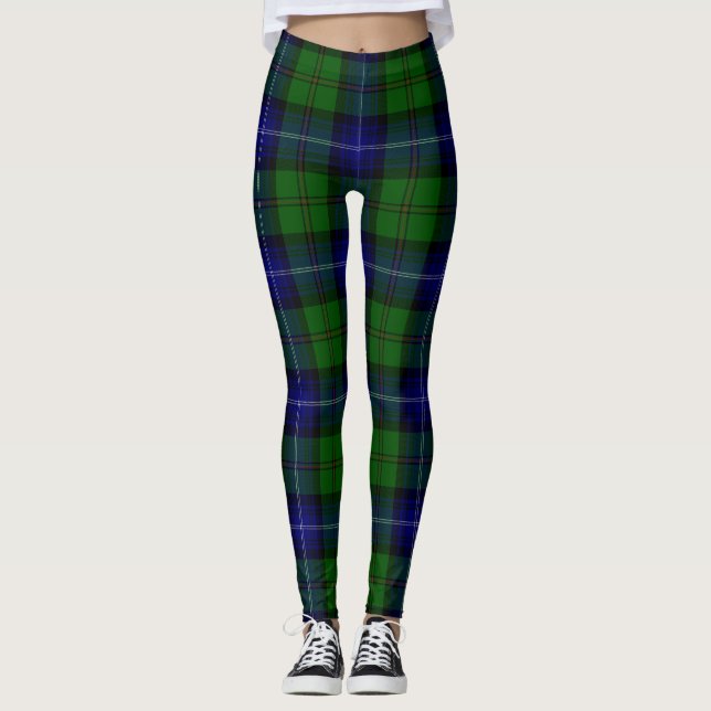Leggings cuadros azul verde tartán Urquhart (Anverso)