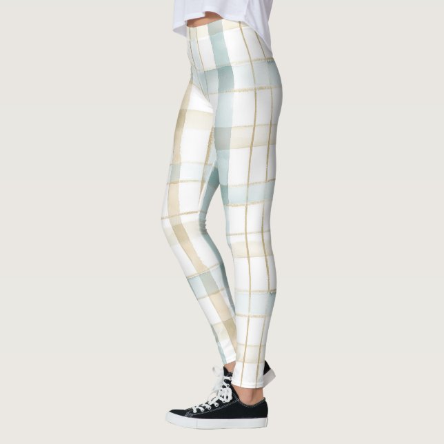 Leggings Cuadros azules crema y blancos (Izquierda)