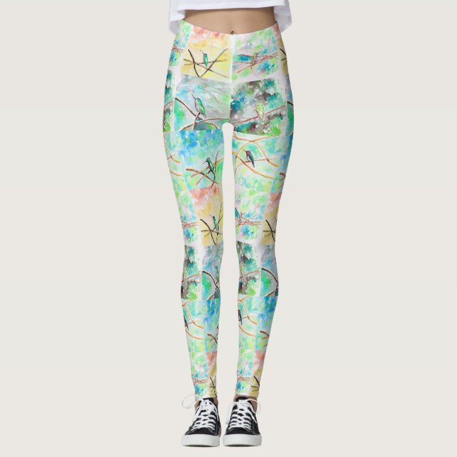 Leggings Cuadros de acuarela de la colección Hummingbird (Anverso)