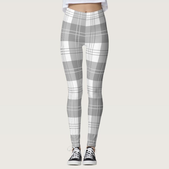 Leggings Cuadros de Búfalo Negro y Blanco (Anverso)
