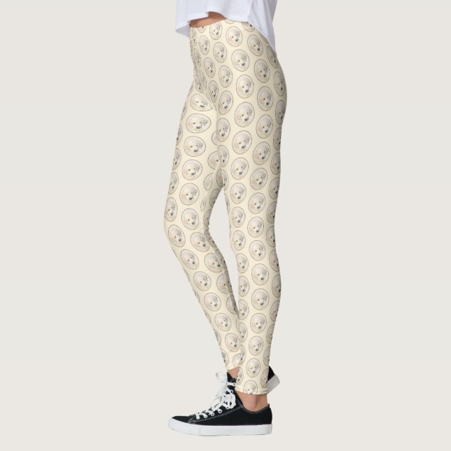 Leggings Cuadros De Cachorro Dorado - Arte Original De Perr (Izquierda)