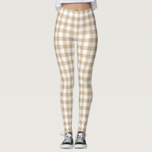 Cuadros de Gingham Beige Claro