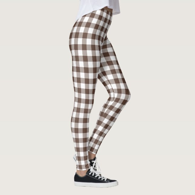 Leggings Cuadros de Gingham Marrón Chocolate (Derecha)