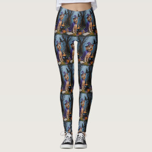 Leggings Cuadros de Halloween de la época de Cockapoo Dog