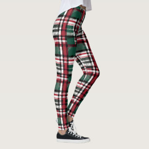 Leggings Cuadros de Navidad en rojo verde blanco y negro