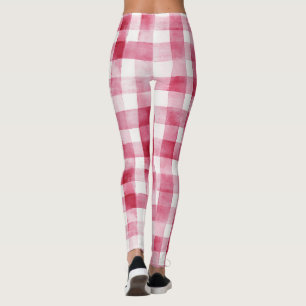 Leggings Cuadros de rayas blancas rosadas