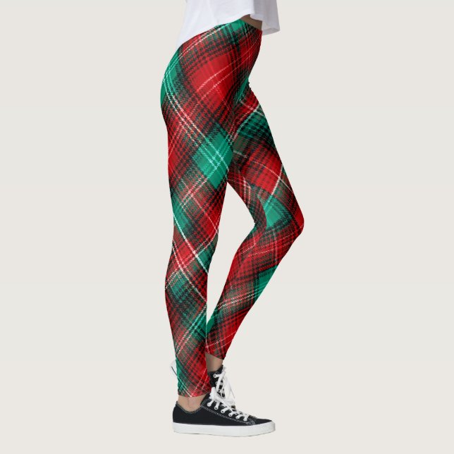 Leggings Cuadros festivos rojos y verdes (Derecha)