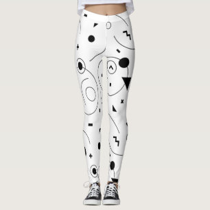 Leggings Cuadros Resumen Patrón blanco y negro