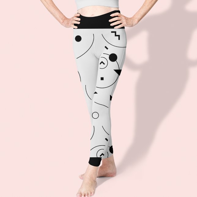 Leggings Cuadros Resumen Patrón blanco y negro (Cute Abstract Black and White Pattern Leggings)