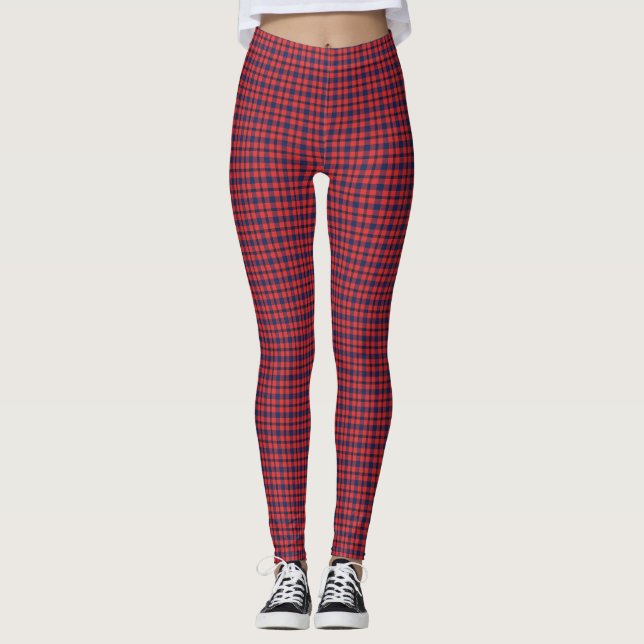 Leggings  Cuadros rojos y azules (Anverso)