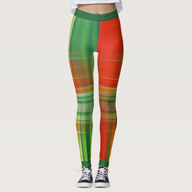 Leggings Cuadros rojos y verdes (Anverso)