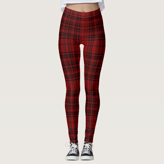 LEGGINGS CUADROS RÚSTICOS A CUADROS ROJOS (Anverso)