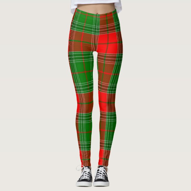Leggings Cuadros Tartán Rojo y Verde  (Anverso)