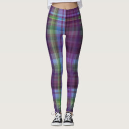 Leggings Cuadros verde-púrpura