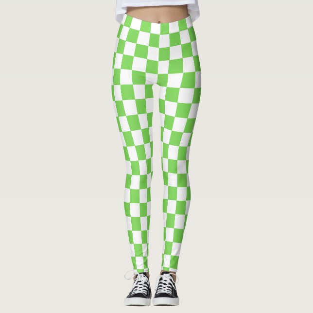 Leggings Cuadros verdes de hierba  (Anverso)