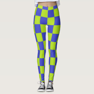 Leggings Cuadros verdes lima y azules a cuadros