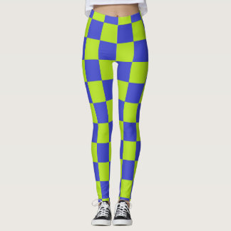 Leggings Cuadros verdes lima y azules a cuadros
