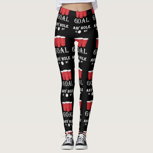 Leggings Cualquier Agujero Gracioso Es Mi Objetivo Frat Bee (Anverso)