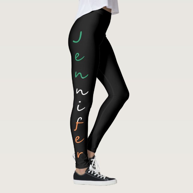 Leggings Cualquier Nombre Sobre La Bandera Irlandesa (Derecha)