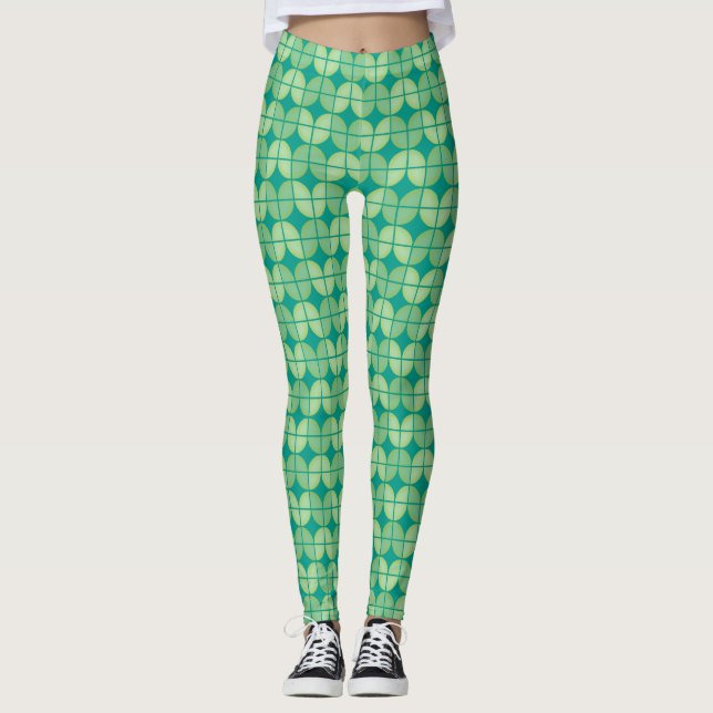 Leggings Cuartas socialistas en patrón verde (Anverso)