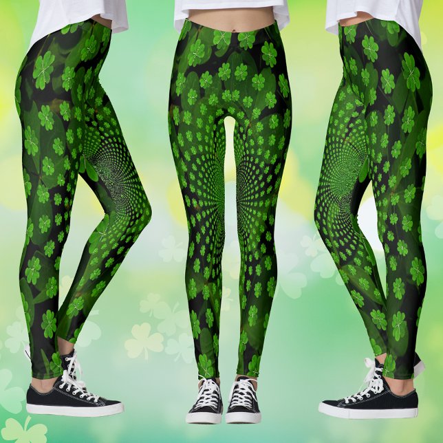Leggings Cuatro Leyendas Clover Kaleidoscope de Hoja (Four Leaf Clover Kaleidoscope Leggings)