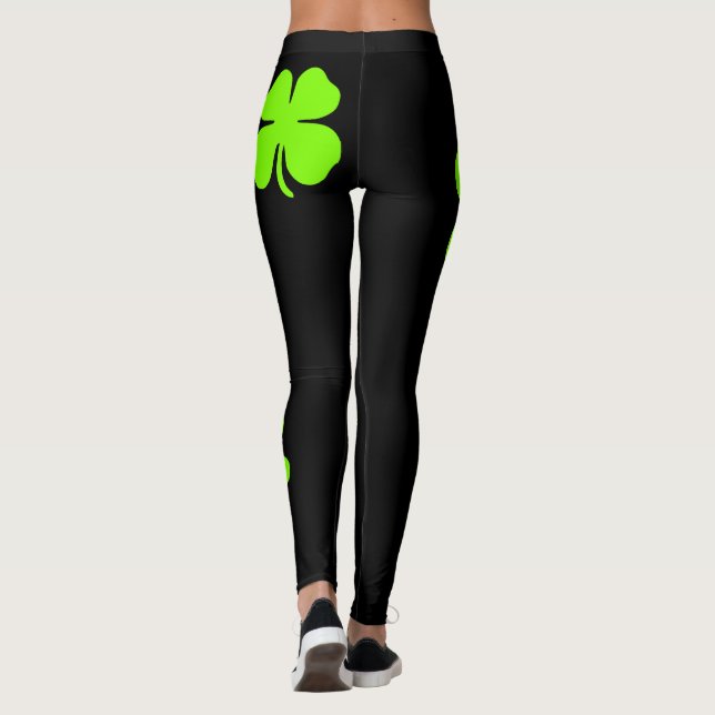 Leggings Cuatro polainas del irlandés del trébol de la hoja (Reverso)