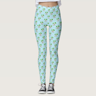 Leggings Cubierta Azul Las Palmeras Navidades Tropicales Sa