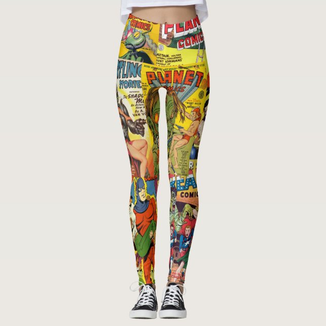 Leggings Cubierta cómica retra (Anverso)