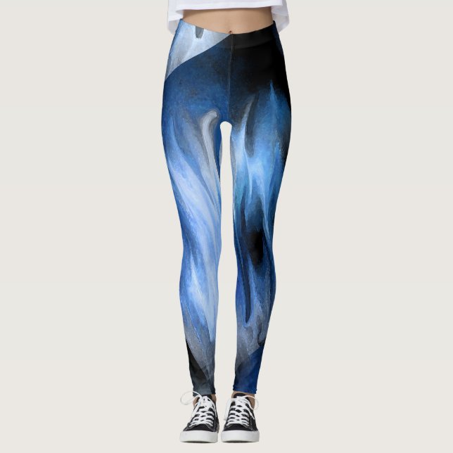 Leggings Cubierta de agua Abstract Bruske Strokes Canvas (Anverso)