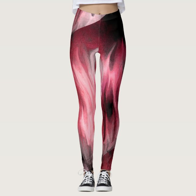 Leggings Cubierta de agua Abstract Bruske Strokes Canvas (Anverso)