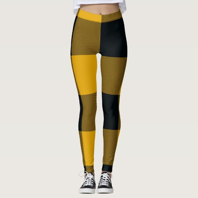 Leggings Cubierta de búfalo amarillo y negro (Anverso)