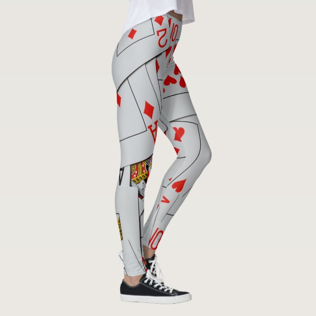 Leggings Cubierta De Cartas De Juego, Leguas De Impresión C (Derecha)