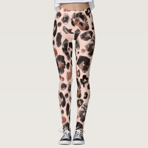 Leggings Cubierta de leopardo, patrón sin costuras de piel 